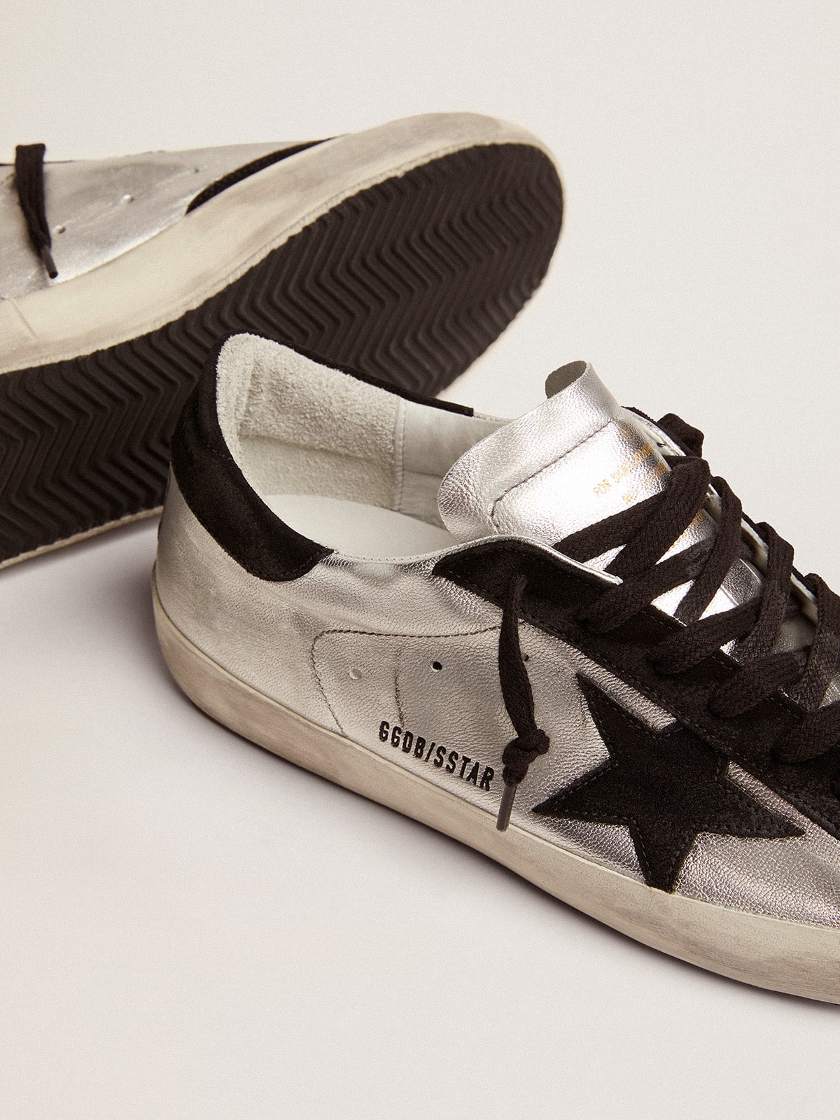 Men's Super-Star in silver leather
