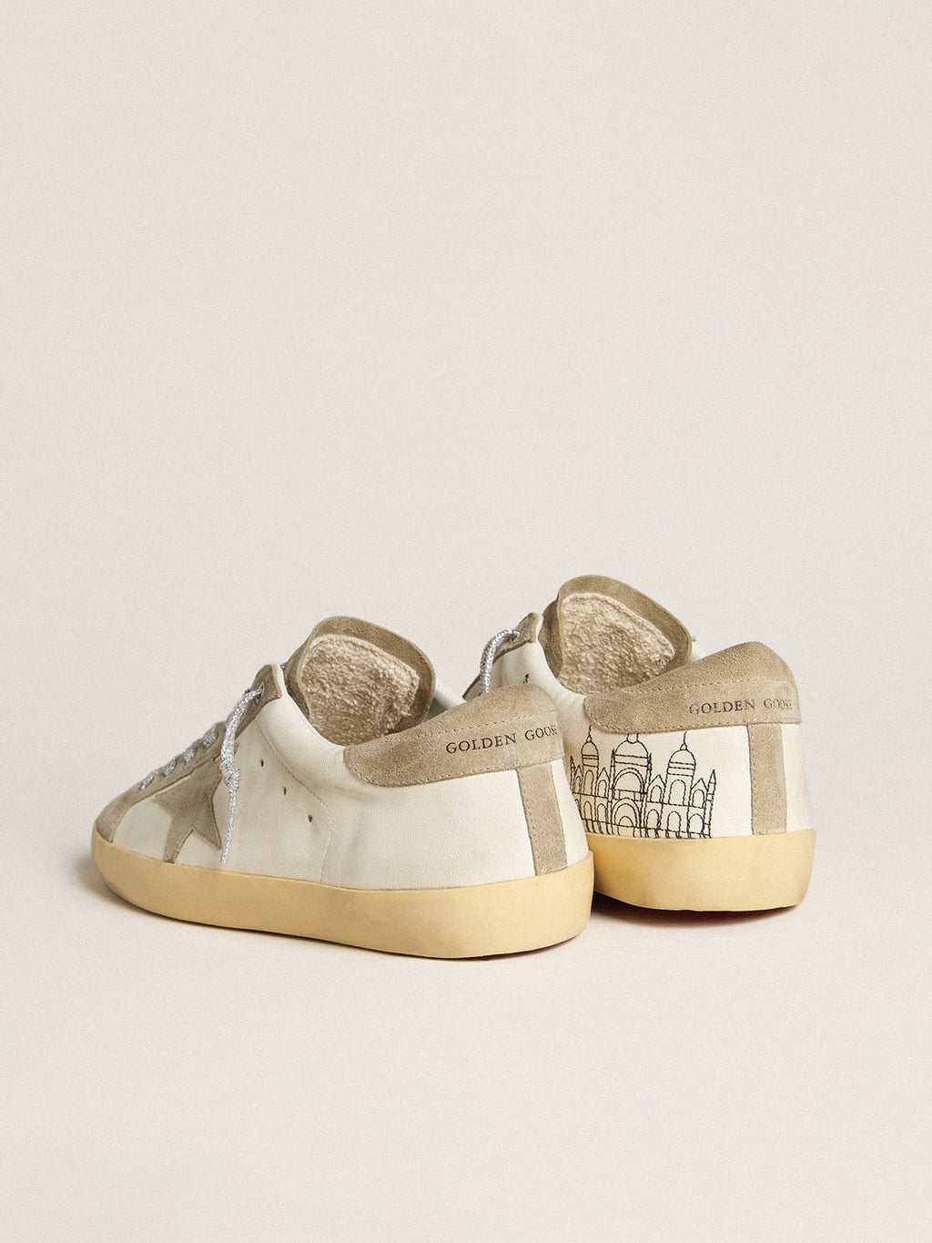Men’s Super-Star in nappa with ice-gray suede star and black embroidery