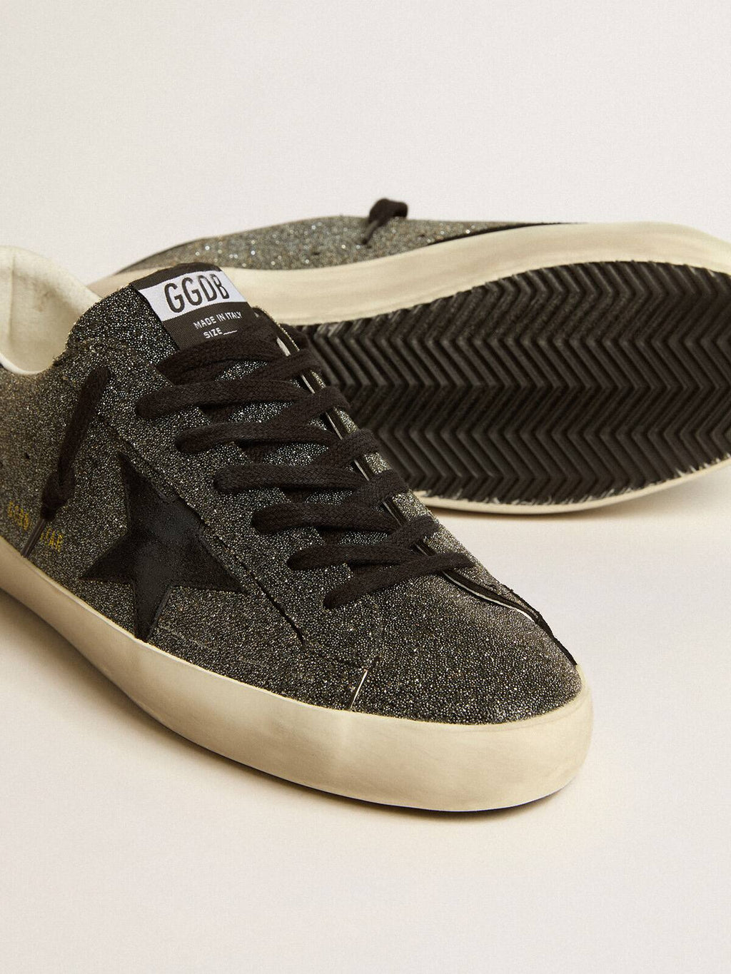 Men’s Super-Star in black Swarovski crystals with black suede star