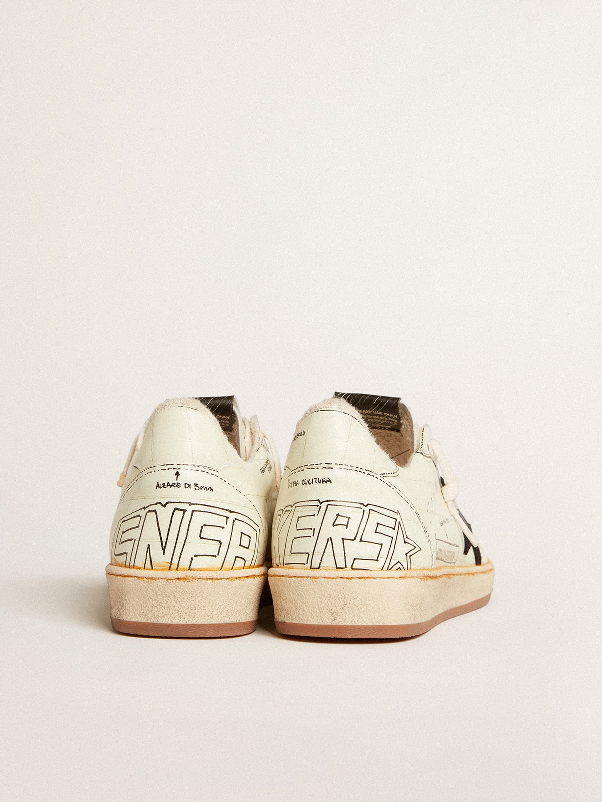 Ball Star LTD with black suede star and black lettering