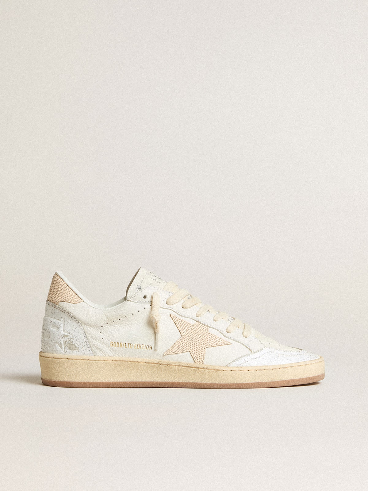 Men’s Ball Star LTD CNY in white leather with ivory star