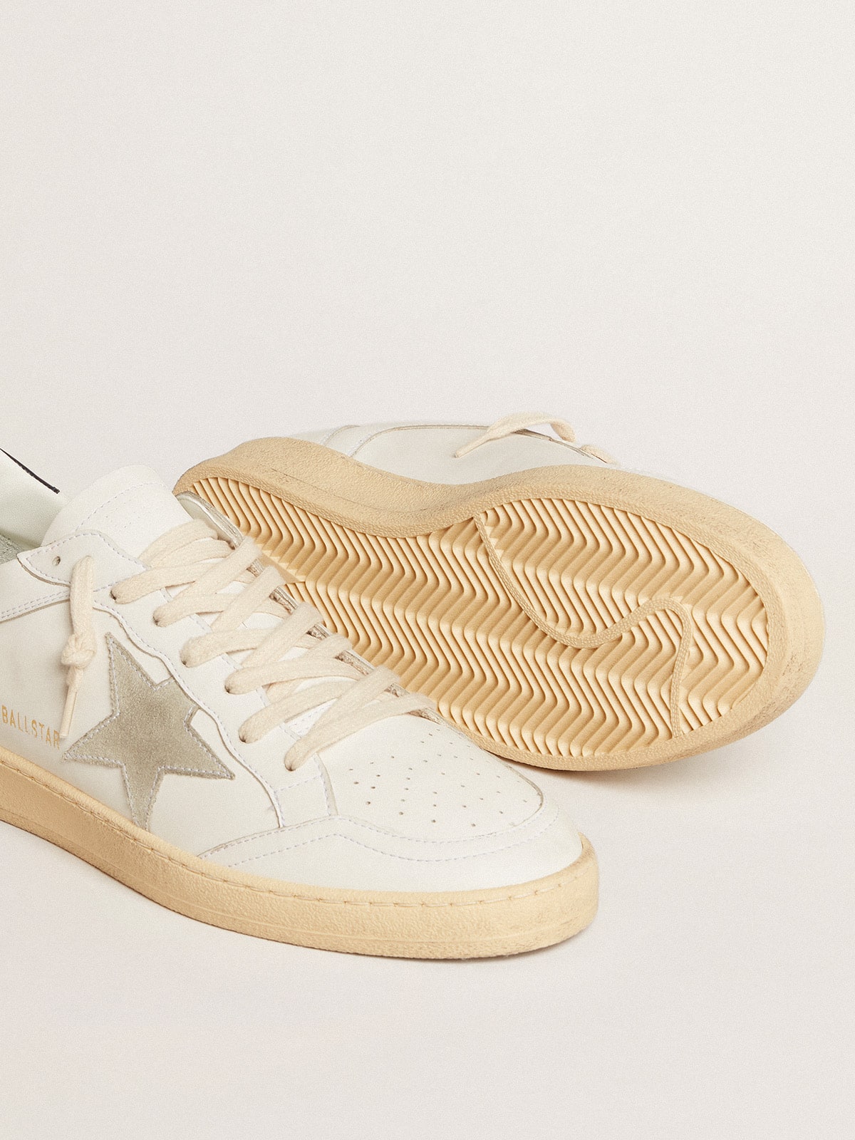 Ball Star with ice-gray suede star and blue leather heel tab