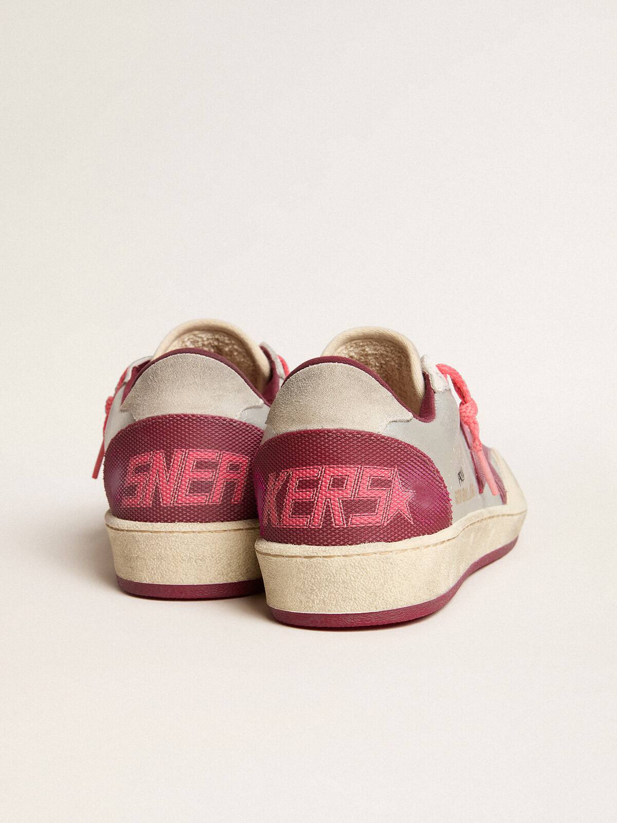 Men’s Ball Star Pro in silver crackle leather with burgundy star