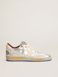 Men’s Ball Star Pro in silver metallic leather with cream-colored star
