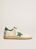 Women's Ball Star Wishes in white nappa leather with green leather star and heel tab