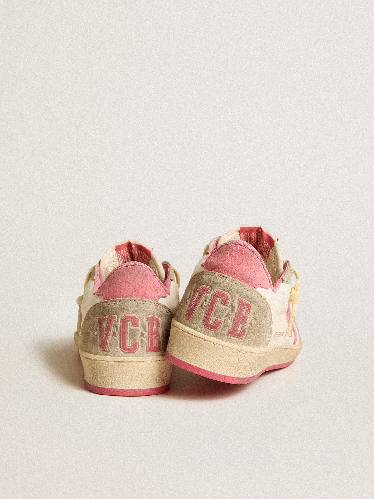 Women's Ball Star LTD in nappa with pink suede star and dove-gray inserts