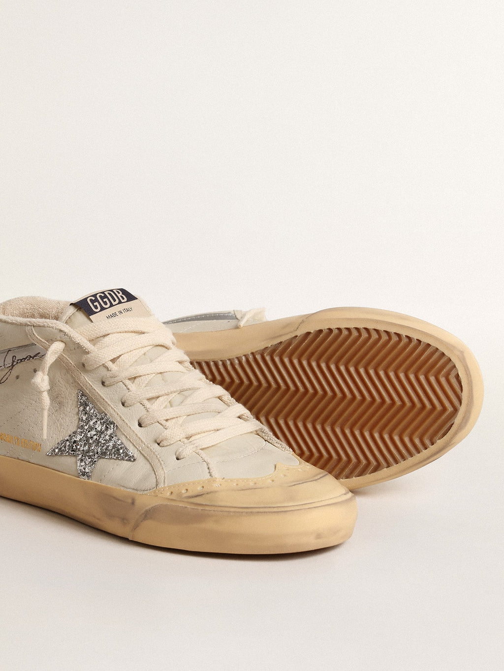 Mid Star LTD with glitter star and metallic leather flash