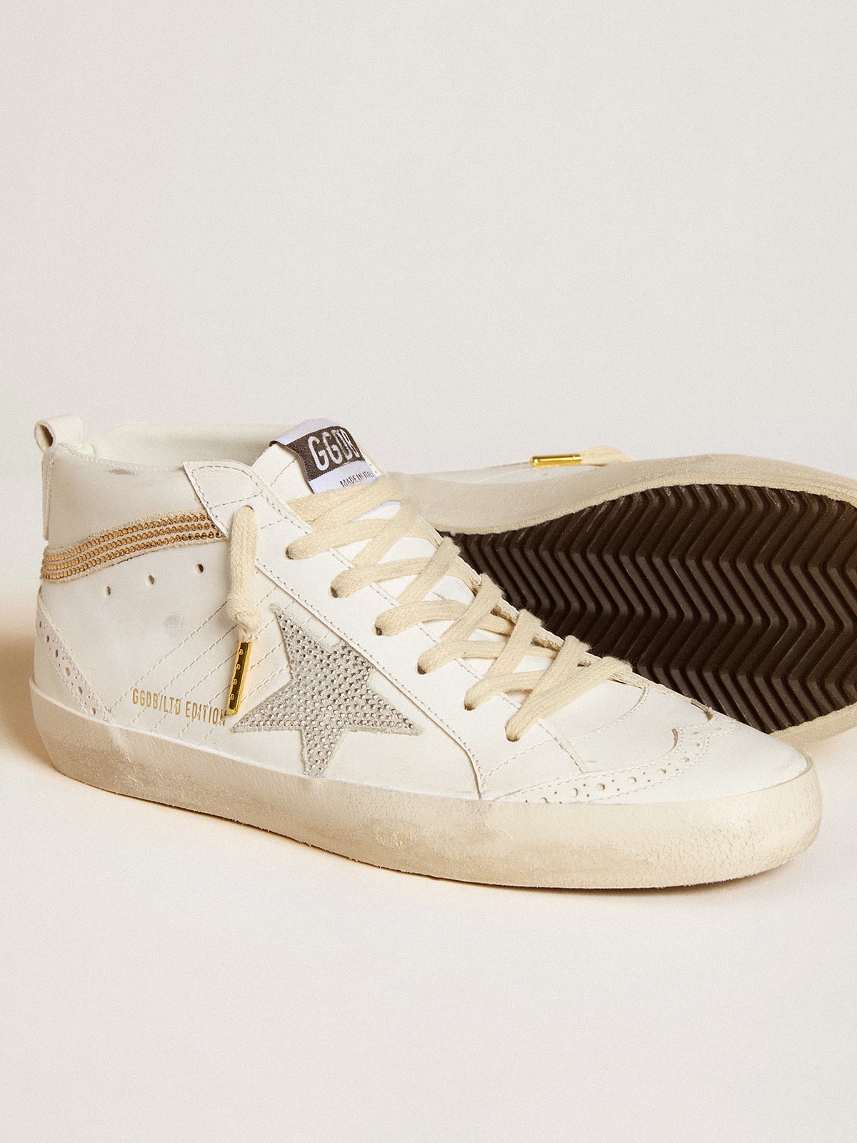 Mid Star LTD with star and heel tab in suede with Swarovski crystals